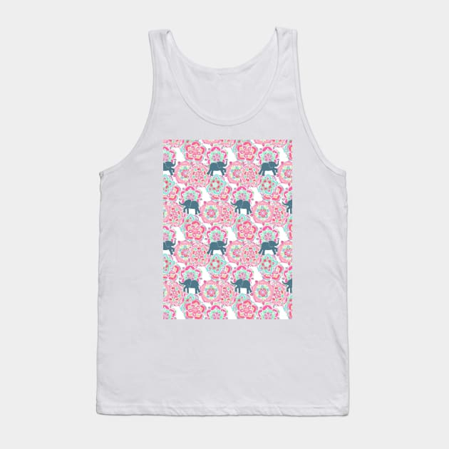 Tiny Elephants in Fields of Flowers Tank Top by micklyn